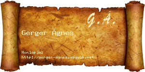 Gerger Ágnes névjegykártya